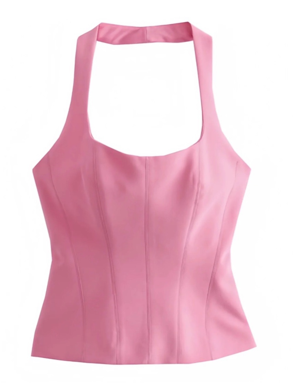 Zara Pink Halter Corset Tank Top